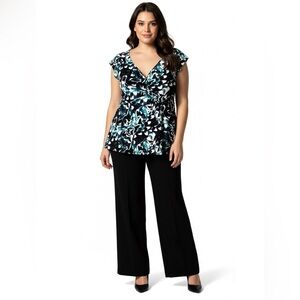 TORRID SuperSoft Blue Floral Off Shoulder Cap Sleeve Top Jersey Knit US Sz 3X